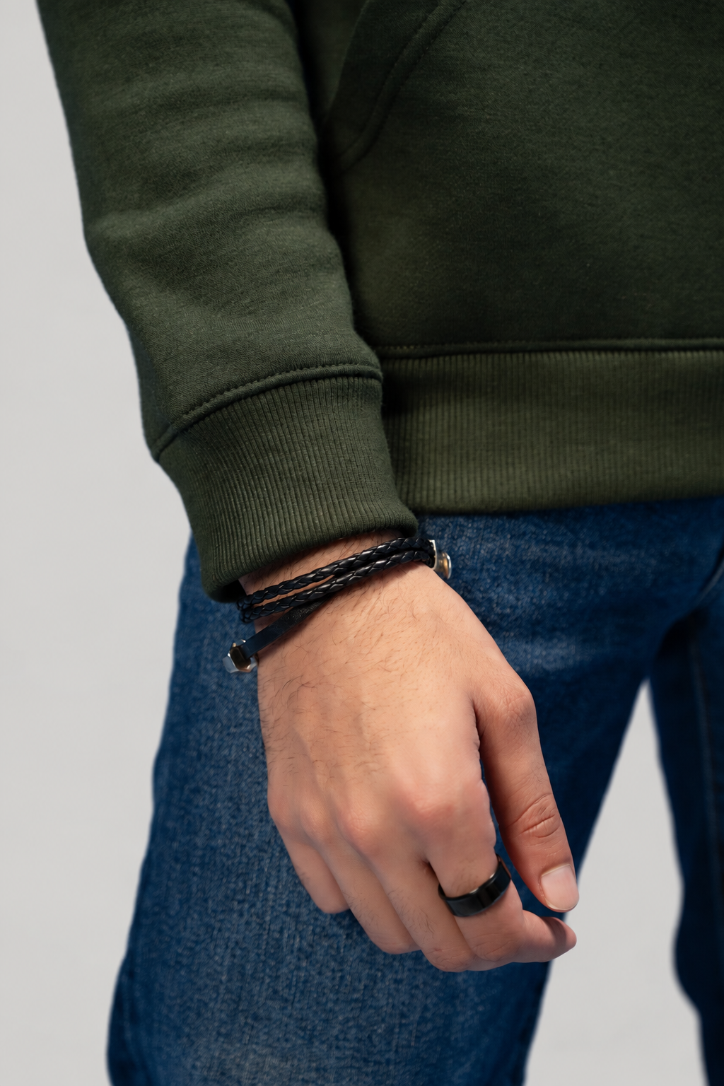 Olive Shoulder Drop Sweatshirt