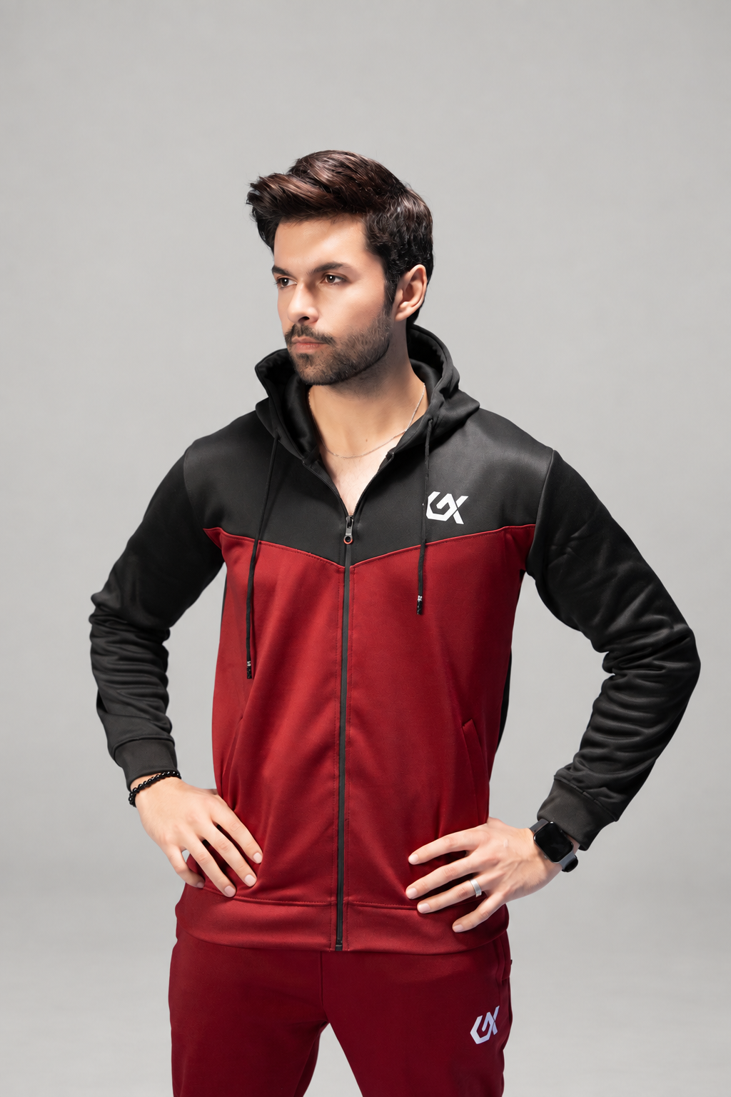 Burgendy Bold Flexfit Tracksuit