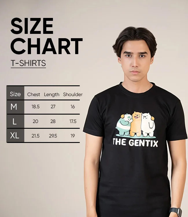 The Grizzly Blue Tee Size Chart