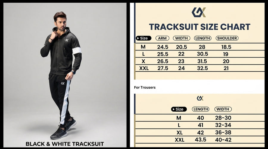 Eclipse Athlete Tracksuit Size Chart