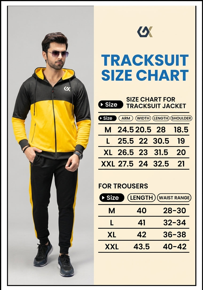 Honey Gold Flexible Tracksuit Size Chart