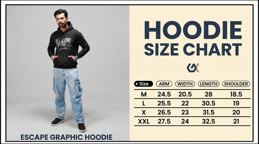 Escapism Everyday Hood Size Chart